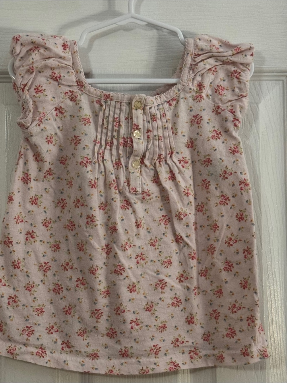 Ralph Lauren Baby Girl Pink Floral Pintuck Ruffle Tank Top